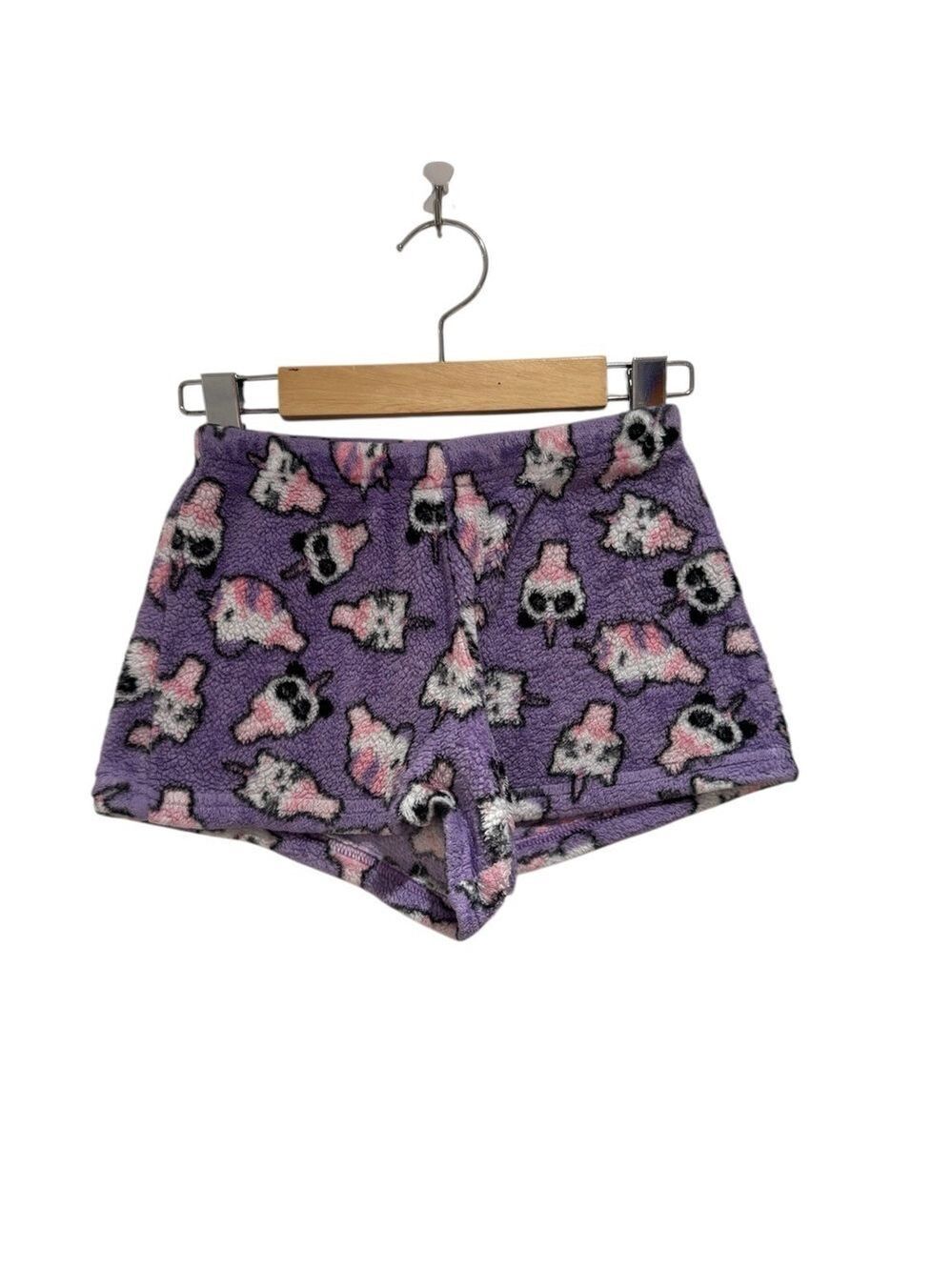 So Nikki Purple and Pink Playful Pattern Shorts - Medium (10/12)